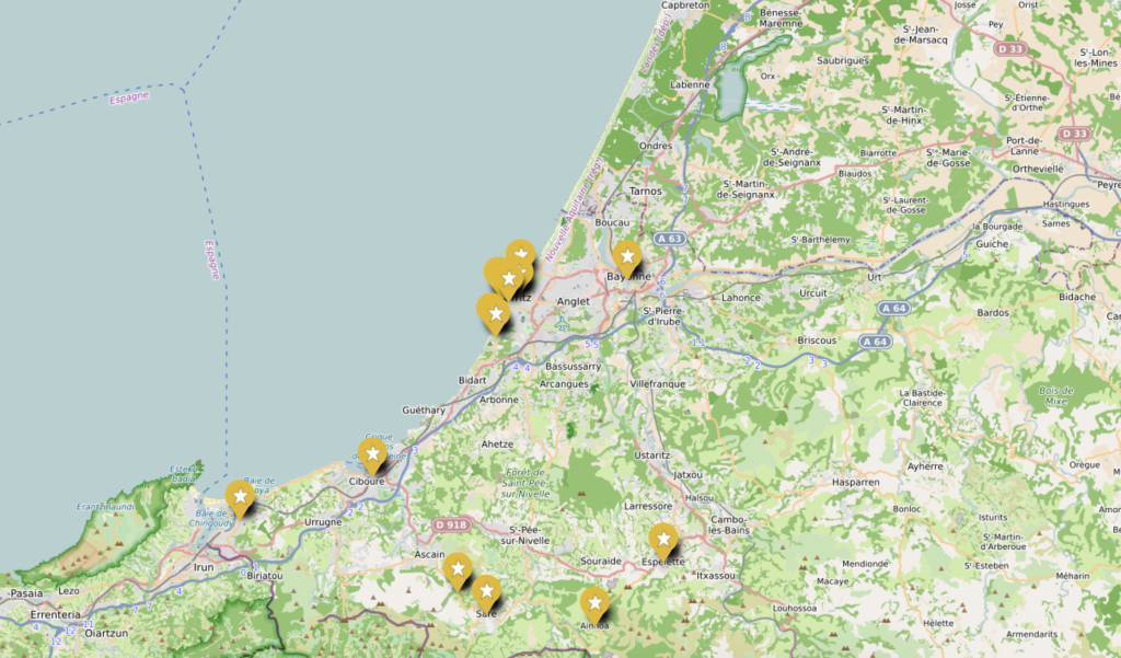 Carte location van aménagé landes pays basque